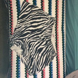 Zebra Print Soffe shorts.